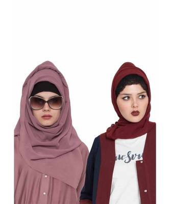Set Of Two Stole Hijabs In Soft And Super Fine Georgette 1