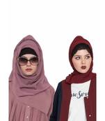 Set Of Two Stole Hijabs In Soft And Super Fine Georgette