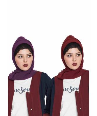 Set Of Two Stole Hijabs In Soft And Super Fine Georgette 1