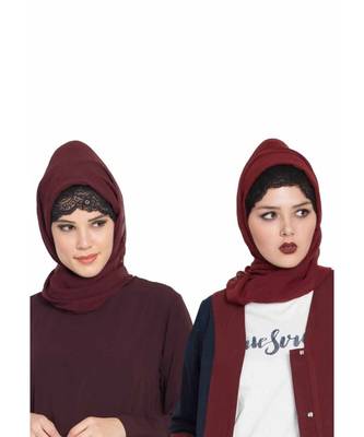 Set Of Two Stole Hijabs In Soft And Super Fine Georgette 1