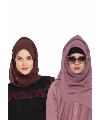 Set Of Two Stole Hijabs In Soft And Super Fine Georgette 1