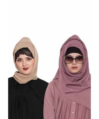 Set Of Two Stole Hijabs In Soft And Super Fine Georgette 1