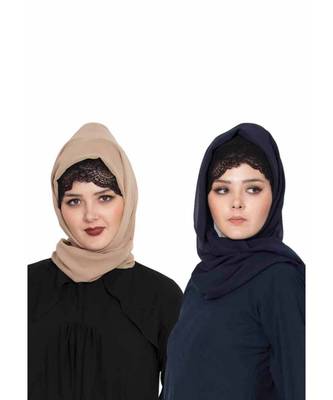 Set Of Two Stole Hijabs In Soft And Super Fine Georgette 1