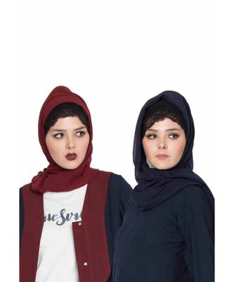 Set Of Two Stole Hijabs In Soft And Super Fine Georgette 1