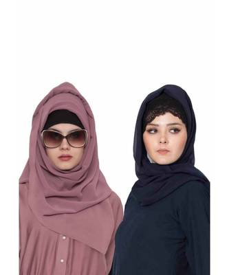 Set Of Two Stole Hijabs In Soft And Super Fine Georgette 1
