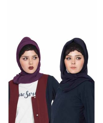 Set Of Two Stole Hijabs In Soft And Super Fine Georgette 1