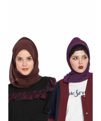Set Of Two Stole Hijabs In Soft And Super Fine Georgette 1