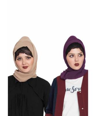 Set Of Two Stole Hijabs In Soft And Super Fine Georgette 1