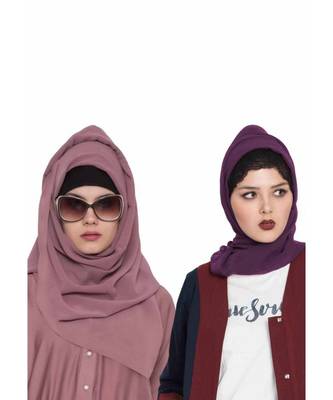 Set Of Two Stole Hijabs In Soft And Super Fine Georgette 1