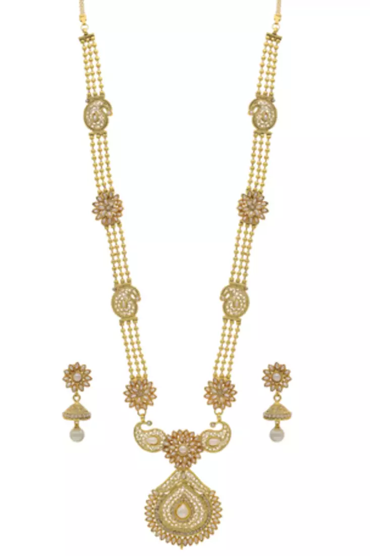 ANTIQUE GOLDEN LONG NECKLACE SET