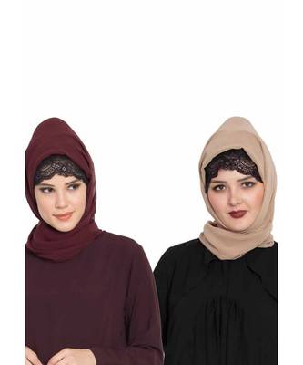 Set Of Two Stole Hijabs In Soft And Super Fine Georgette 1