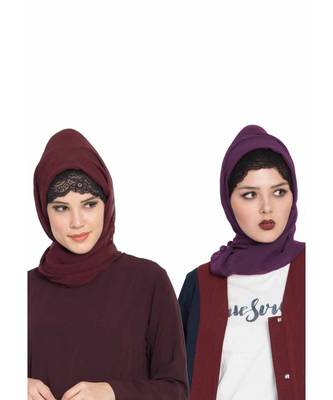 Set Of Two Stole Hijabs In Soft And Super Fine Georgette 1