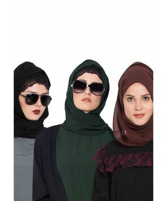 Set Of Three Stole Hijabs In Soft And Super Fine Georgette 1