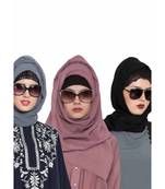 Set Of Three Stole Hijabs In Soft And Super Fine Georgette