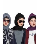 Set Of Three Stole Hijabs In Soft And Super Fine Georgette