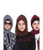 Set Of Three Stole Hijabs In Soft And Super Fine Georgette