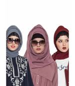 Set Of Three Stole Hijabs In Soft And Super Fine Georgette