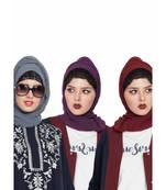 Set Of Three Stole Hijabs In Soft And Super Fine Georgette