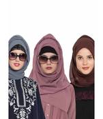 Set Of Three Stole Hijabs In Soft And Super Fine Georgette
