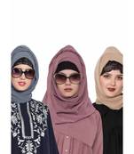 Set Of Three Stole Hijabs In Soft And Super Fine Georgette