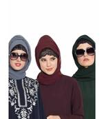 Set Of Three Stole Hijabs In Soft And Super Fine Georgette