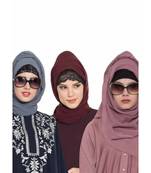 Set Of Three Stole Hijabs In Soft And Super Fine Georgette