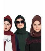 Set Of Three Stole Hijabs In Soft And Super Fine Georgette