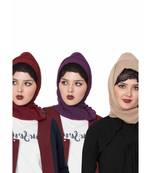 Set Of Three Stole Hijabs In Soft And Super Fine Georgette