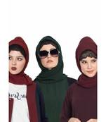 Set Of Three Stole Hijabs In Soft And Super Fine Georgette