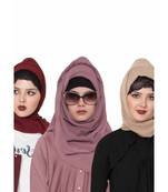 Set Of Three Stole Hijabs In Soft And Super Fine Georgette