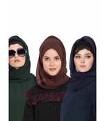 Set Of Three Stole Hijabs In Soft And Super Fine Georgette