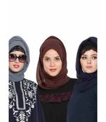 Set Of Three Stole Hijabs In Soft And Super Fine Georgette