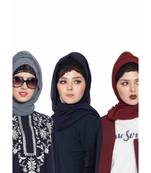 Set Of Three Stole Hijabs In Soft And Super Fine Georgette