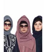 Set Of Three Stole Hijabs In Soft And Super Fine Georgette