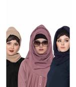 Set Of Three Stole Hijabs In Soft And Super Fine Georgette