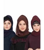 Set Of Three Stole Hijabs In Soft And Super Fine Georgette