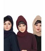 Set Of Three Stole Hijabs In Soft And Super Fine Georgette