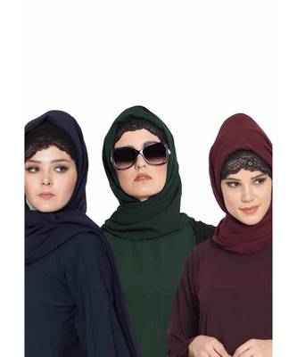 Set Of Three Stole Hijabs In Soft And Super Fine Georgette 1