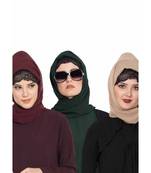 Set Of Three Stole Hijabs In Soft And Super Fine Georgette