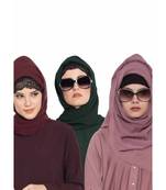 Set Of Three Stole Hijabs In Soft And Super Fine Georgette