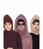Set Of Three Stole Hijabs In Soft And Super Fine Georgette