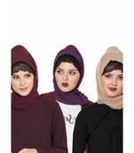 Set Of Three Stole Hijabs In Soft And Super Fine Georgette