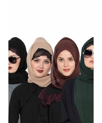 Set Of Four Stole Hijabs In Soft And Super Fine Georgette 1