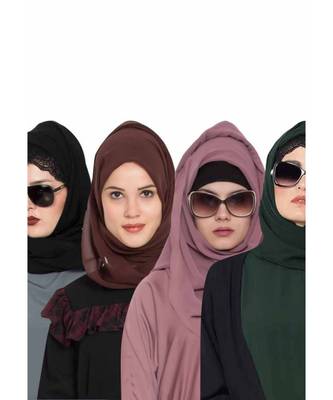 Set Of Four Stole Hijabs In Soft And Super Fine Georgette 1