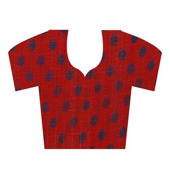 Red Printed Georgette Saree With Blouse 4