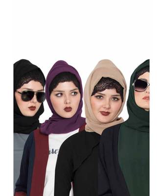 Set Of Four Stole Hijabs In Soft And Super Fine Georgette 1
