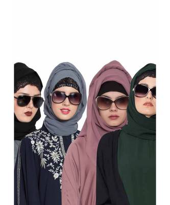 Set Of Four Stole Hijabs In Soft And Super Fine Georgette 1