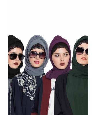 Set Of Four Stole Hijabs In Soft And Super Fine Georgette 1