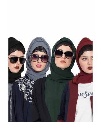 Set Of Four Stole Hijabs In Soft And Super Fine Georgette 1