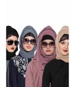 Set Of Four Stole Hijabs In Soft And Super Fine Georgette